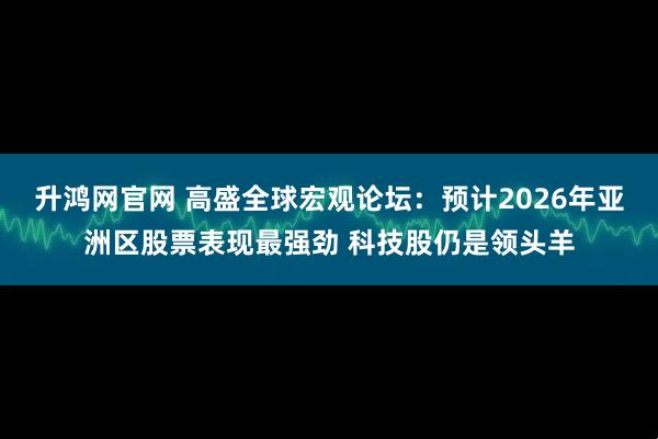 升鸿网官网 高盛全球宏观论坛：预计2026年亚洲区股票表现最强劲 科技股仍是领头羊